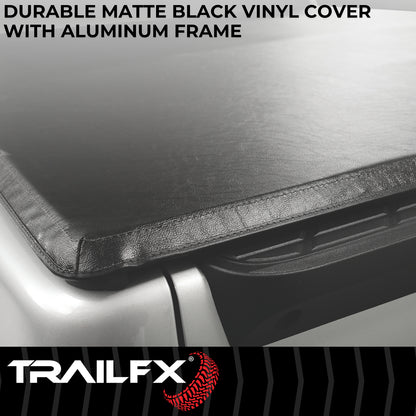 Soft Tri-Fold Non-Lockable Black Vinyl With Aluminum Rails by TrailFX