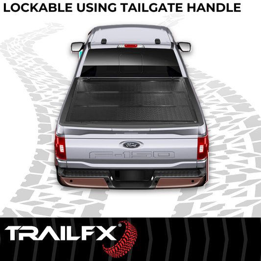 Hard Tri Fold Low Profile Lockable Using Tailgate Handle Lock Fiber Reinforced by TrailFX