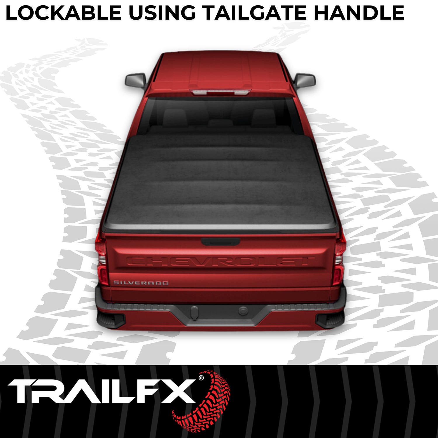 Soft Tri-Fold Non-Lockable Black Vinyl With Aluminum Rails by TrailFX