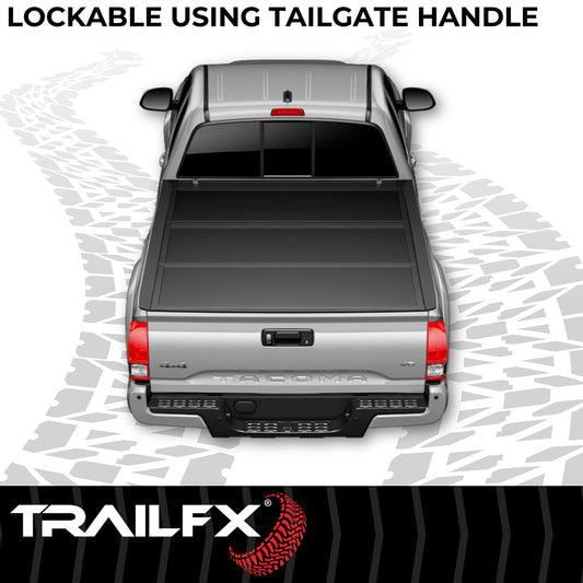 Hard Tri Fold Low Profile Lockable Using Tailgate Handle Lock Fiber Reinforced by TrailFX