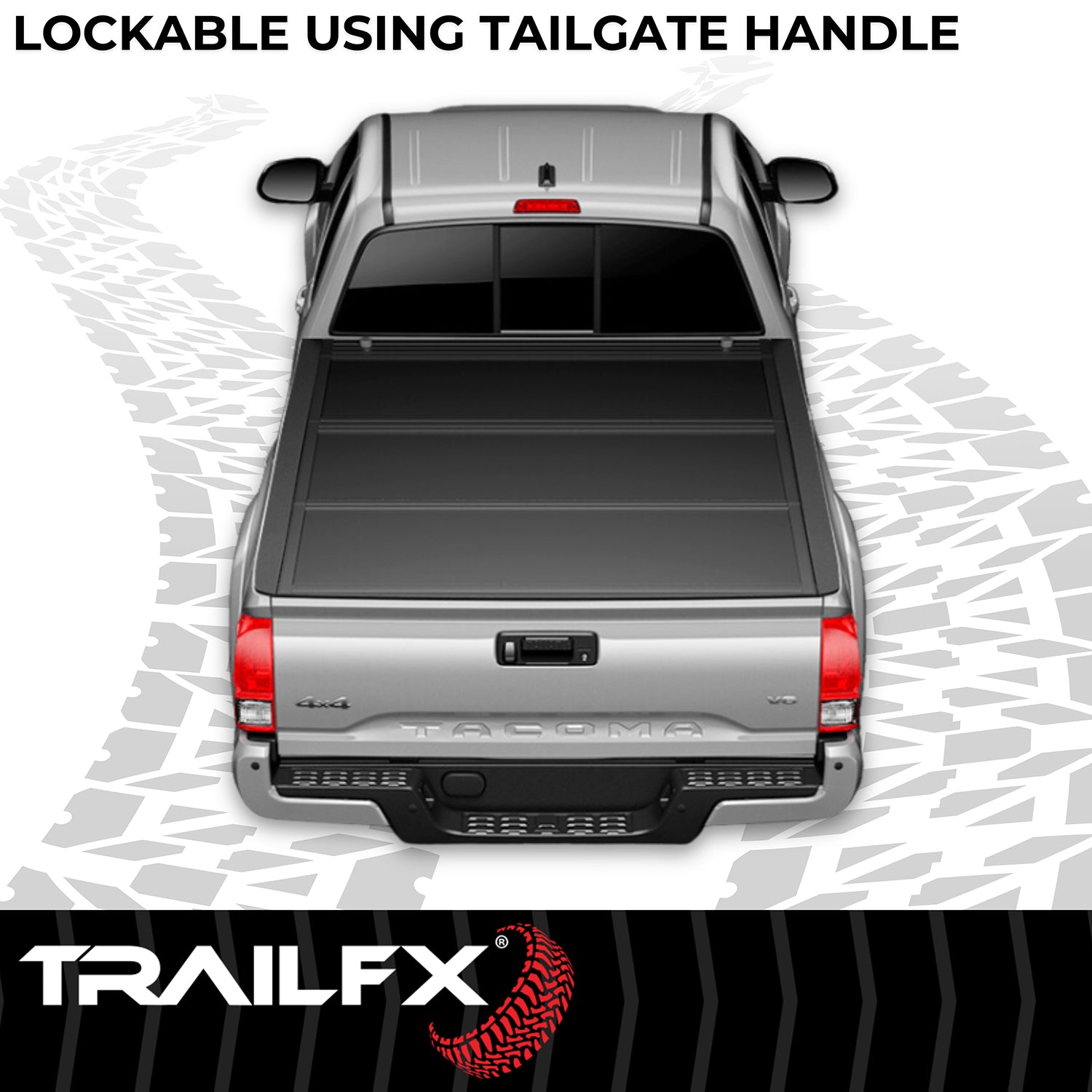 Hard Tri Fold Non-Lockable Black Aluminum With Carpeted Under Panels by TrailFX