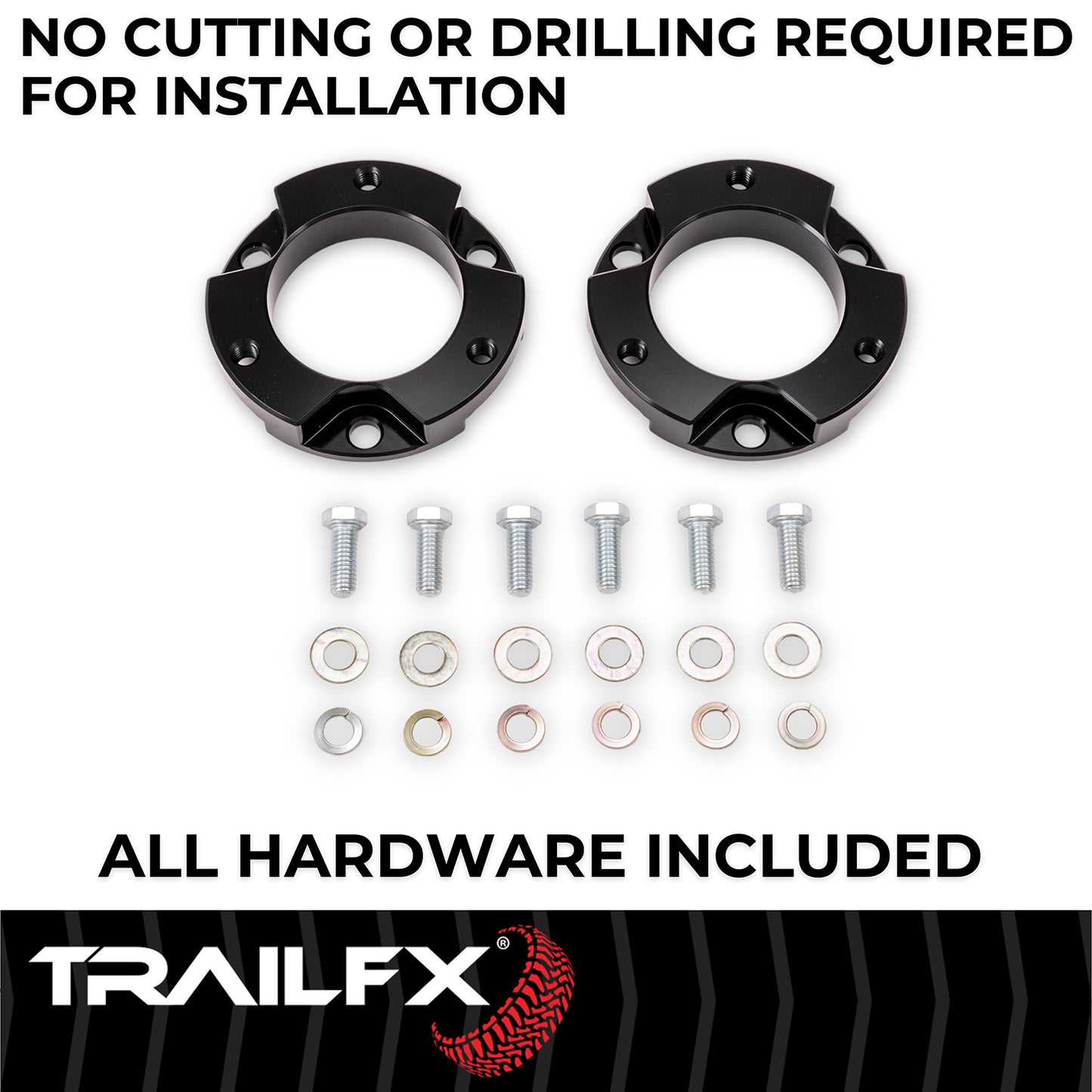 1-1/2 Inch Lift, Strut Assembly Spacers, With Spacers/ Installation Hardware by TrailFX