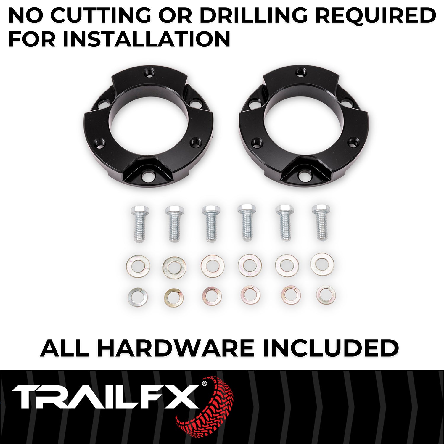 1-1/2 Inch Lift, Strut Assembly Spacers, With Spacers/ Installation Hardware by TrailFX