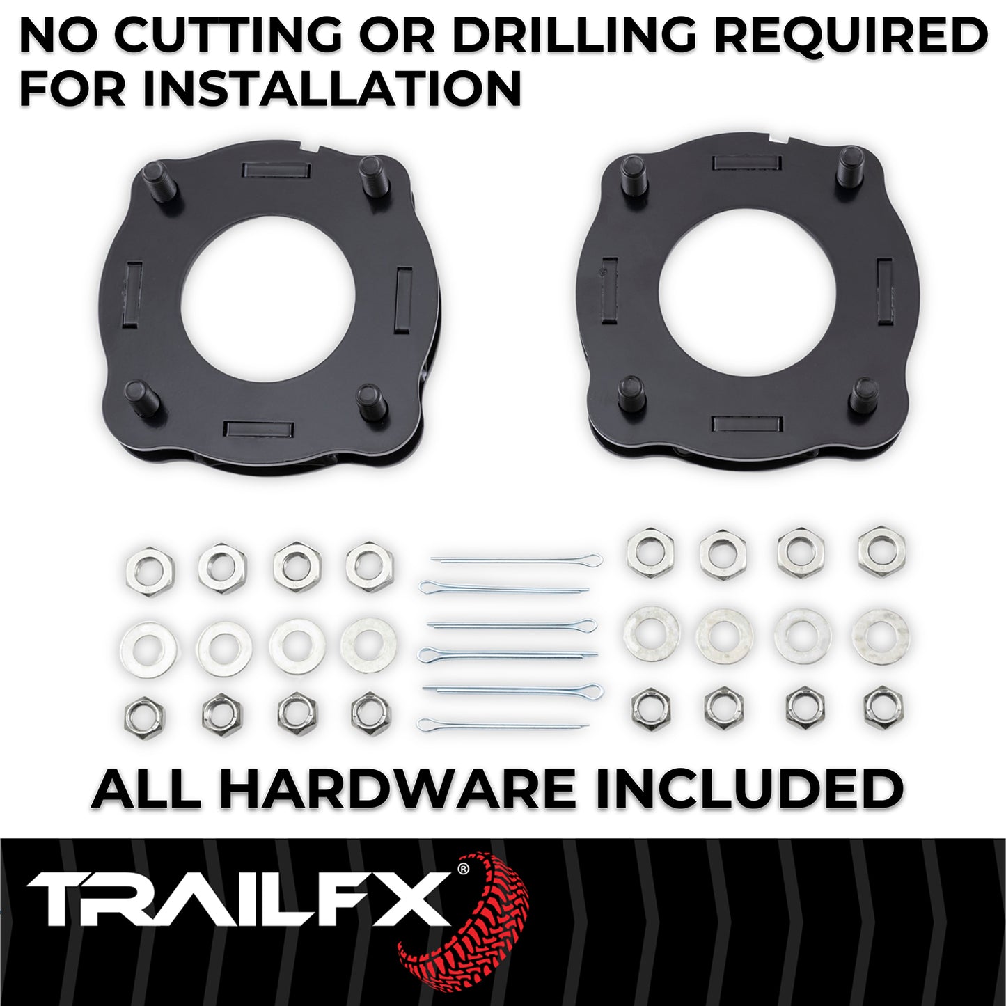 1-1/2 Inch Lift, Coil Spring Spacers, With Spacers/ Installation Hardware by TrailFX