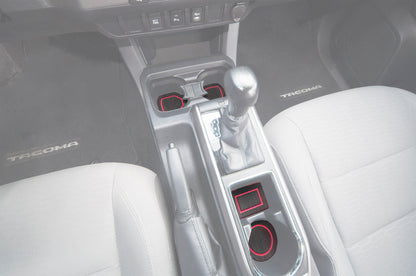 Center Console Cup Holder Inserts Fits 2016-2023 Toyota Tacoma by Tufskinz.com