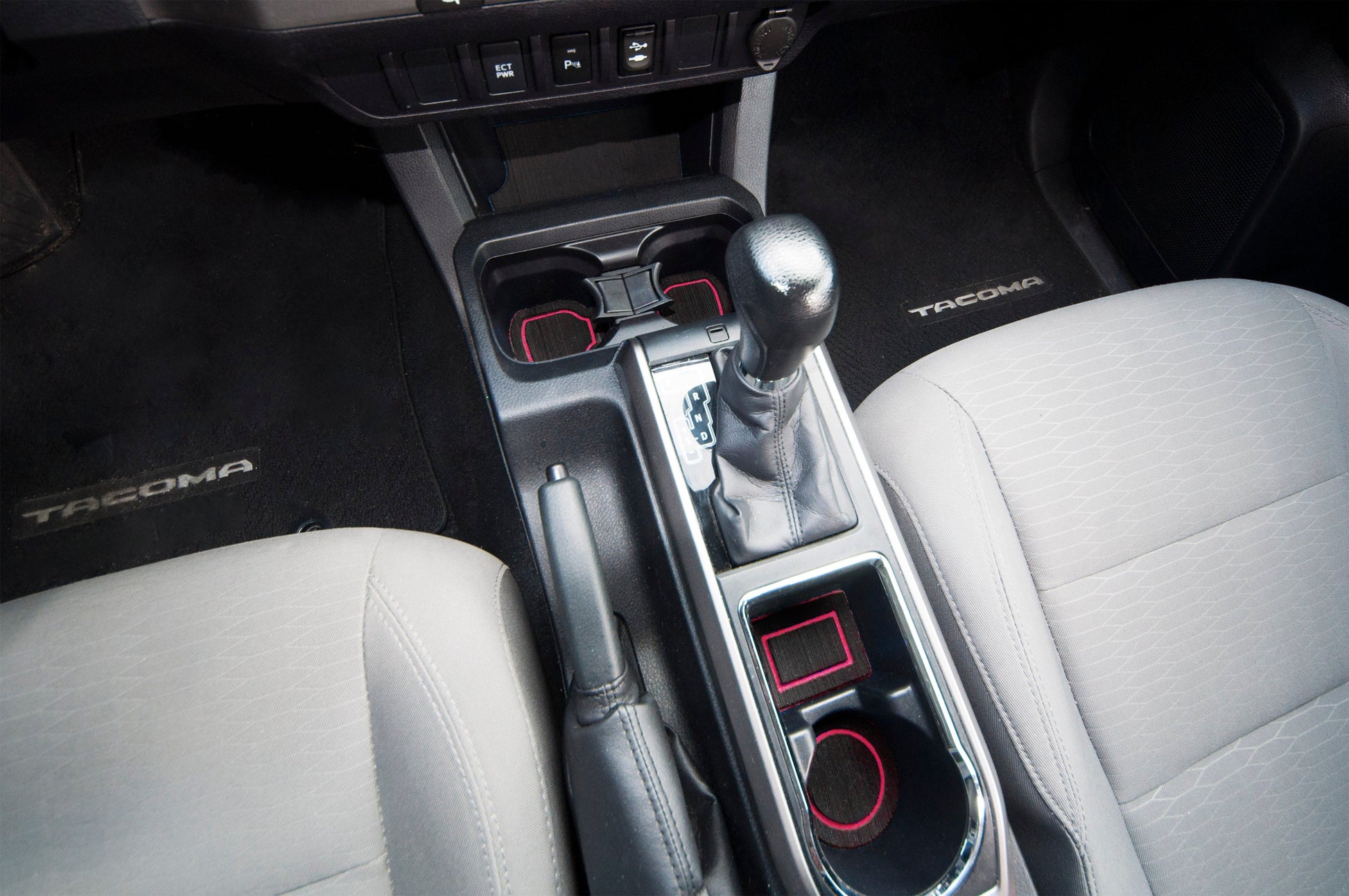 Center Console Cup Holder Inserts Fits 2016-2023 Toyota Tacoma by Tufskinz.com