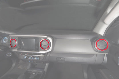 A/C Vent Rings Accent Trim Fits 2016-2023 Toyota Tacoma by Tufskinz.com