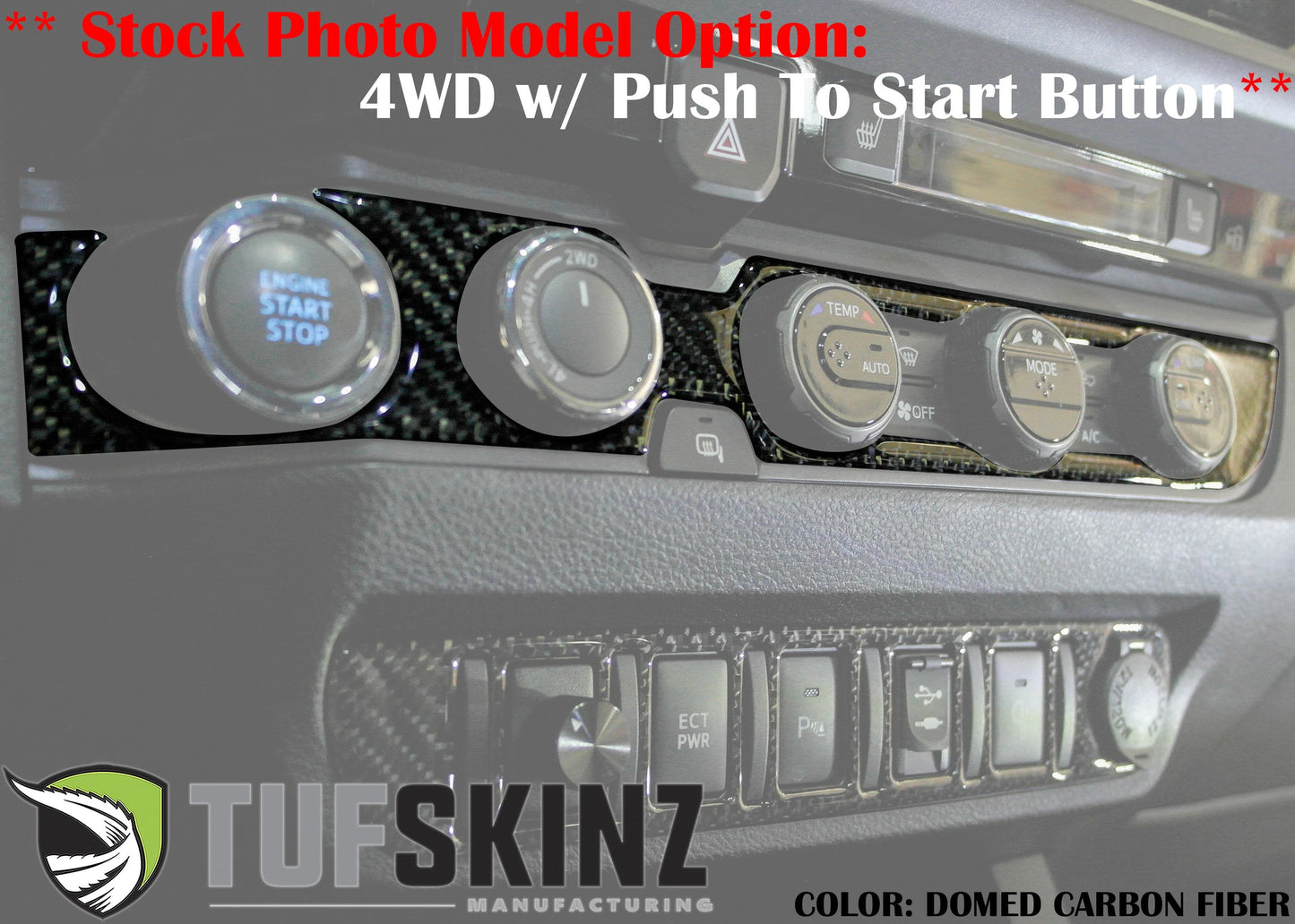Climate Control Accent Overlay Fits 2016-2023 Toyota Tacoma by Tufskinz.com