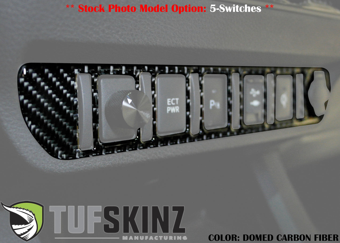 Center Dash Switch Panel Accent Overlay Fits 2016-2023 Toyota Tacoma by Tufskinz.com