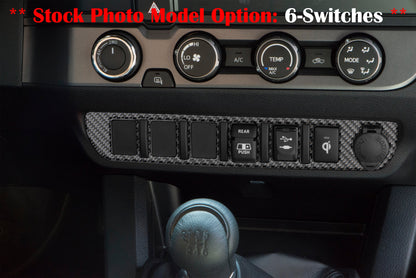 Center Dash Switch Panel Accent Overlay Fits 2016-2023 Toyota Tacoma by Tufskinz.com