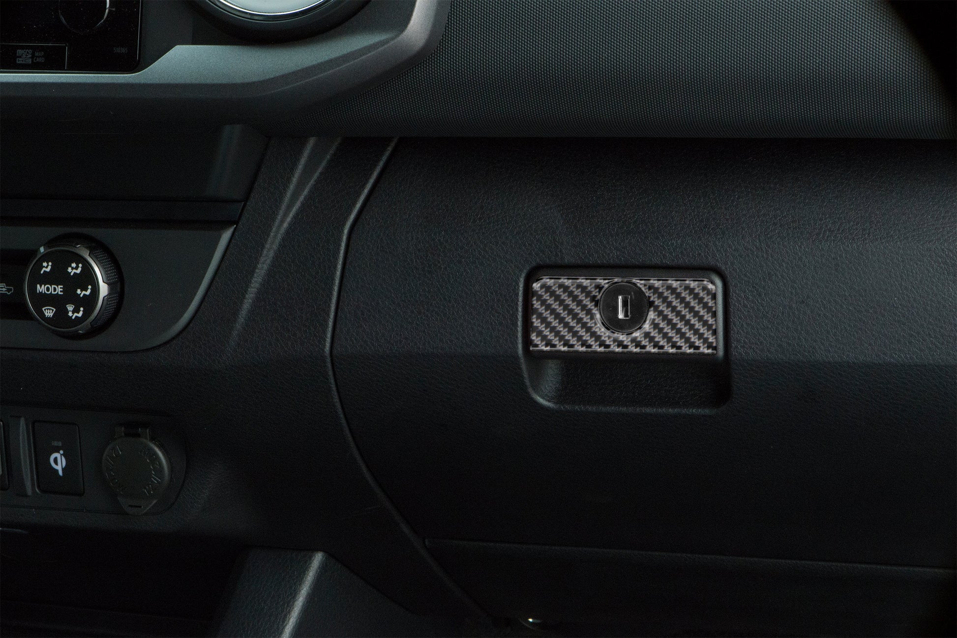 Glove Box Handle Accent Overlay Fits 2016-2023 Toyota Tacoma by Tufskinz.com