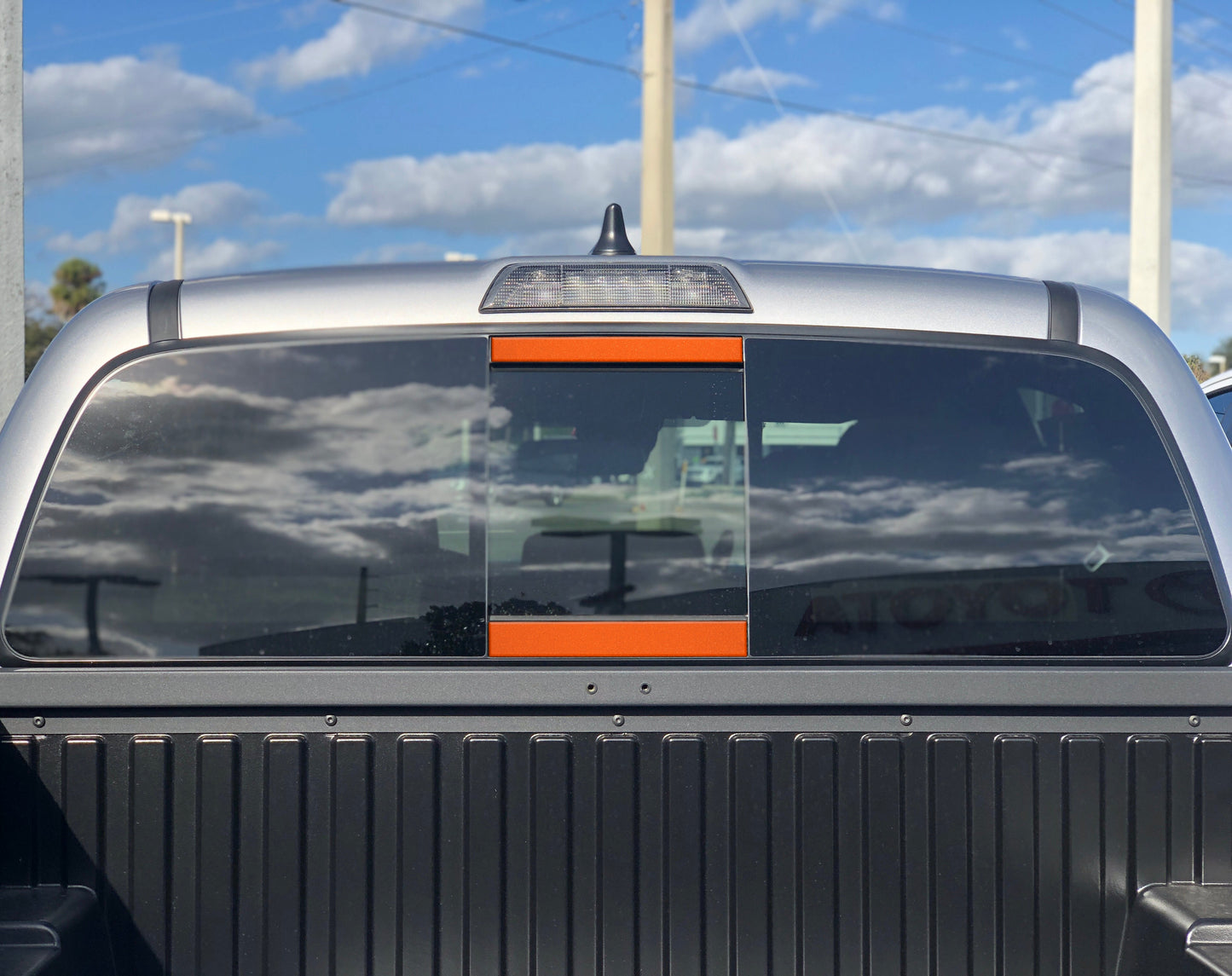 Rear Power Sliding Window Accent Overlays Fits 2016-2023 Toyota Tacoma by Tufskinz.com