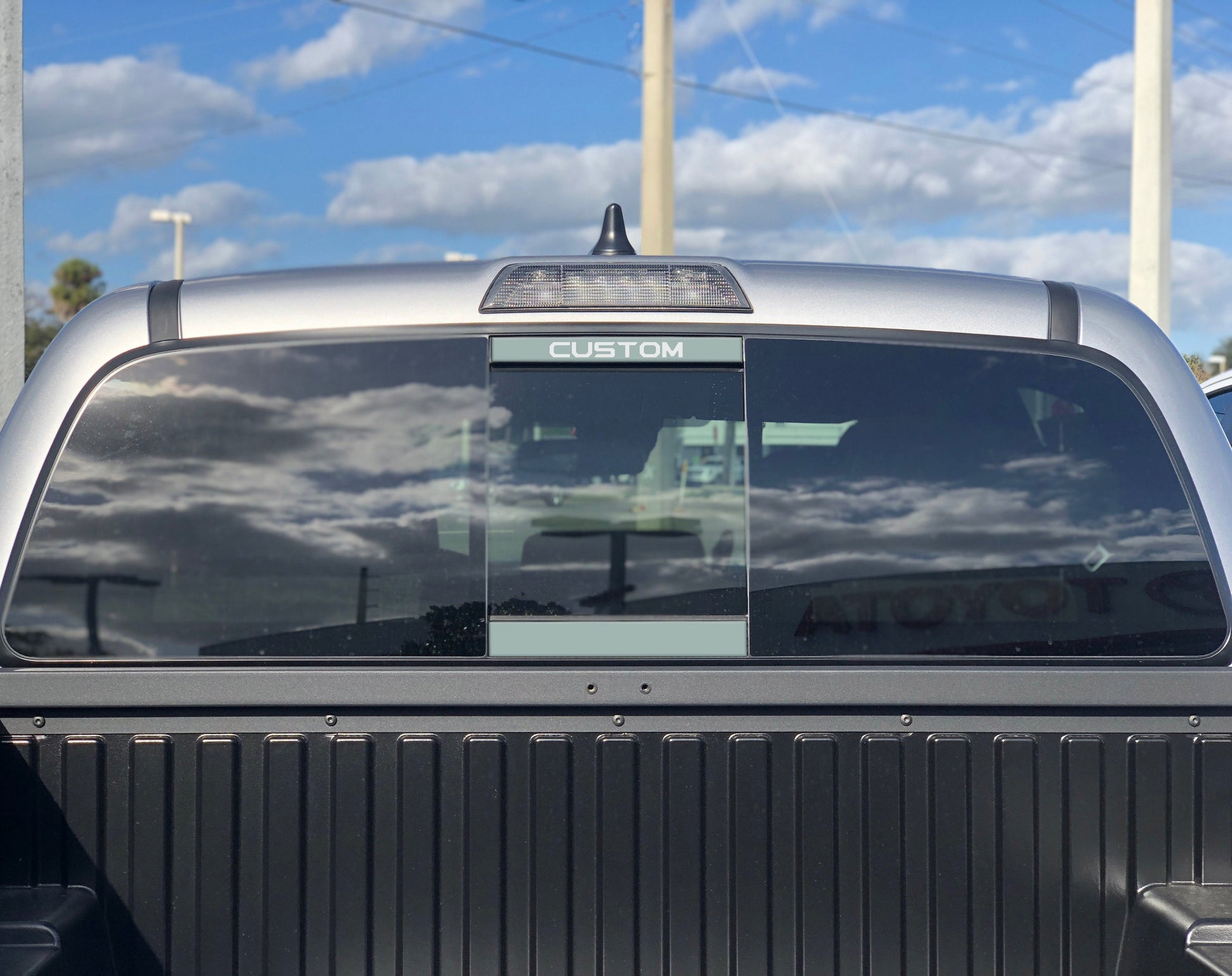Rear Power Sliding Window Accent Overlays Fits 2016-2023 Toyota Tacoma by Tufskinz.com