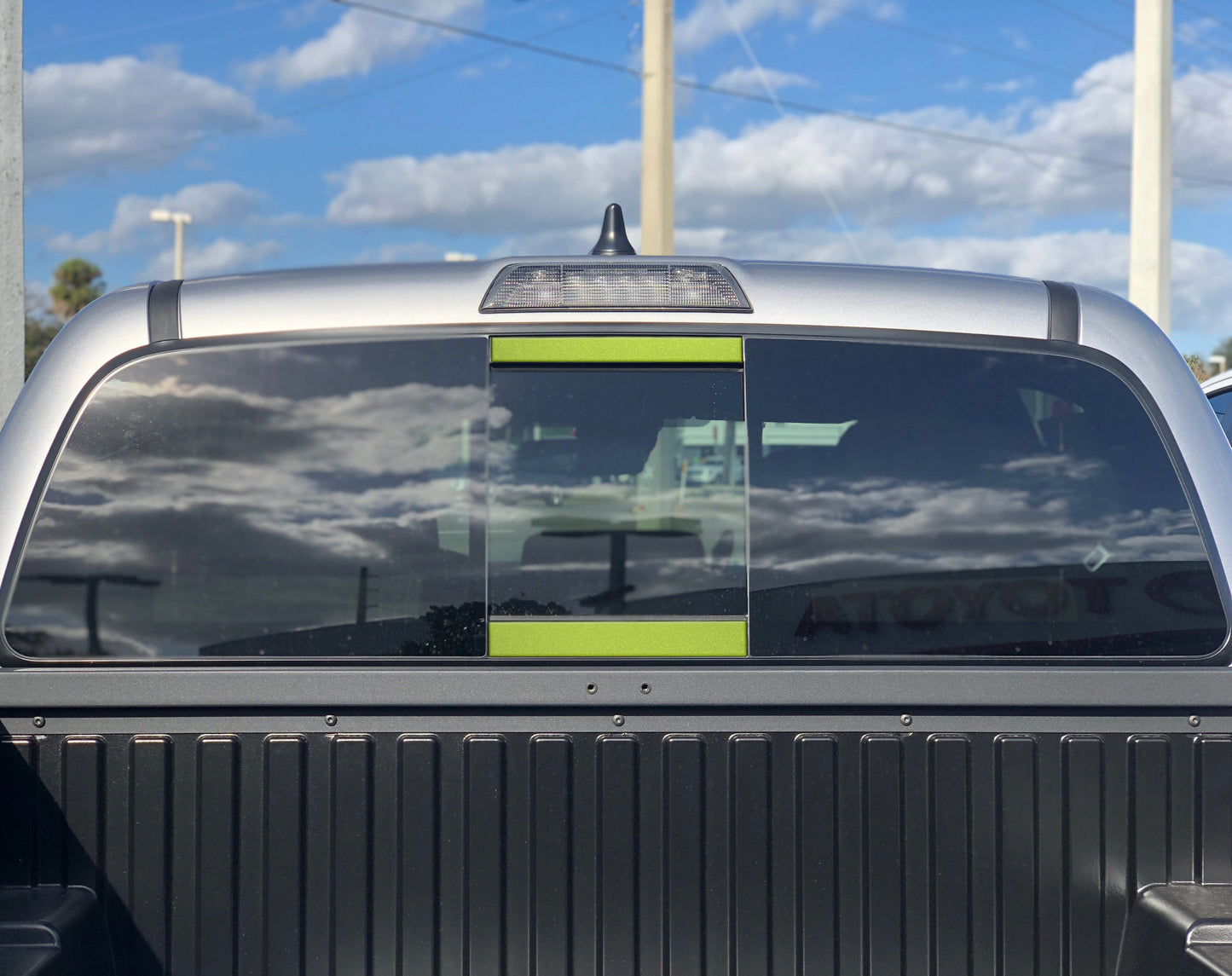 Rear Power Sliding Window Accent Overlays Fits 2016-2023 Toyota Tacoma by Tufskinz.com