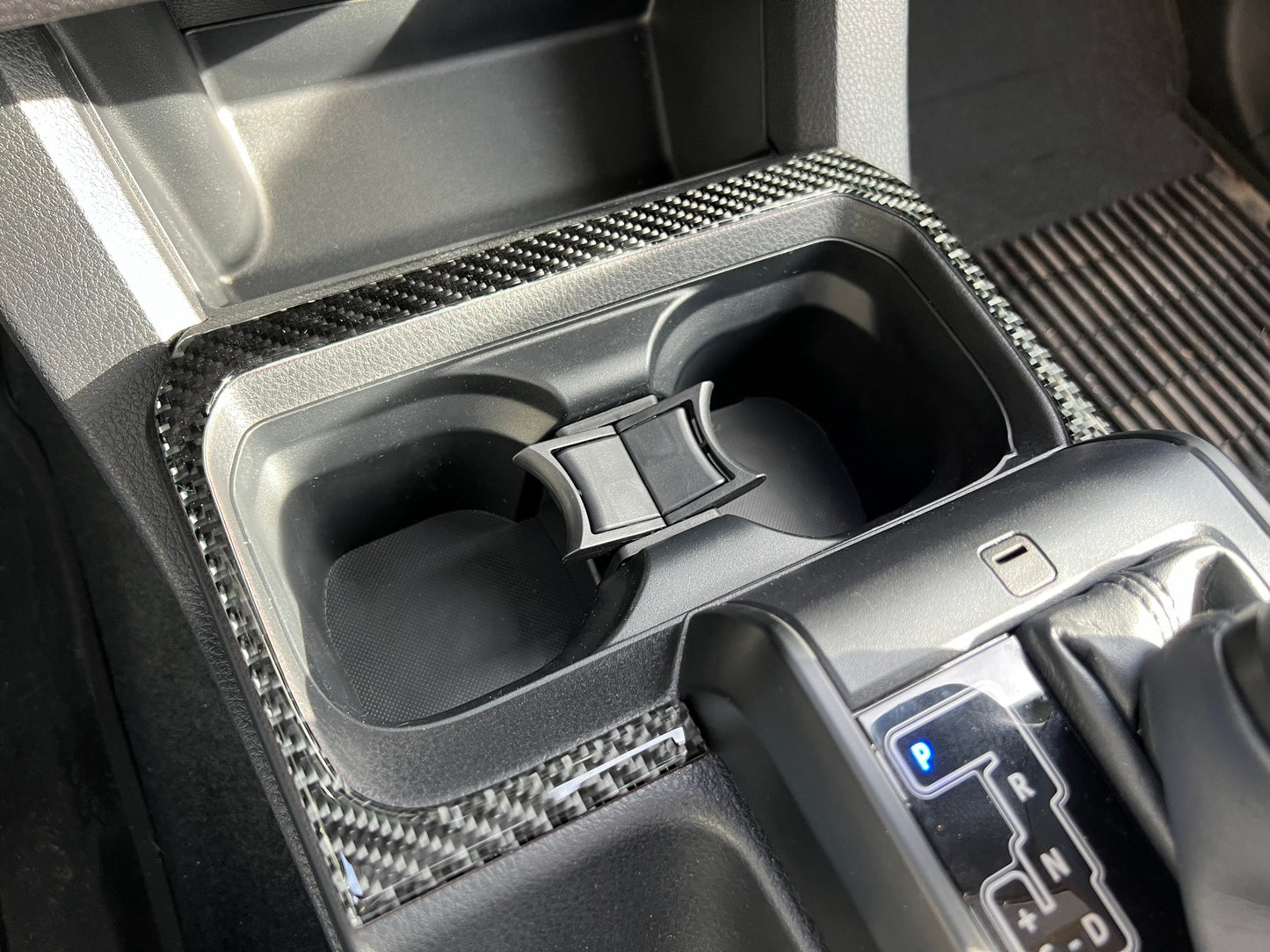 Center Console Cup Holder Accent Overlay Fits 2016-2023 Toyota Tacoma by Tufskinz.com