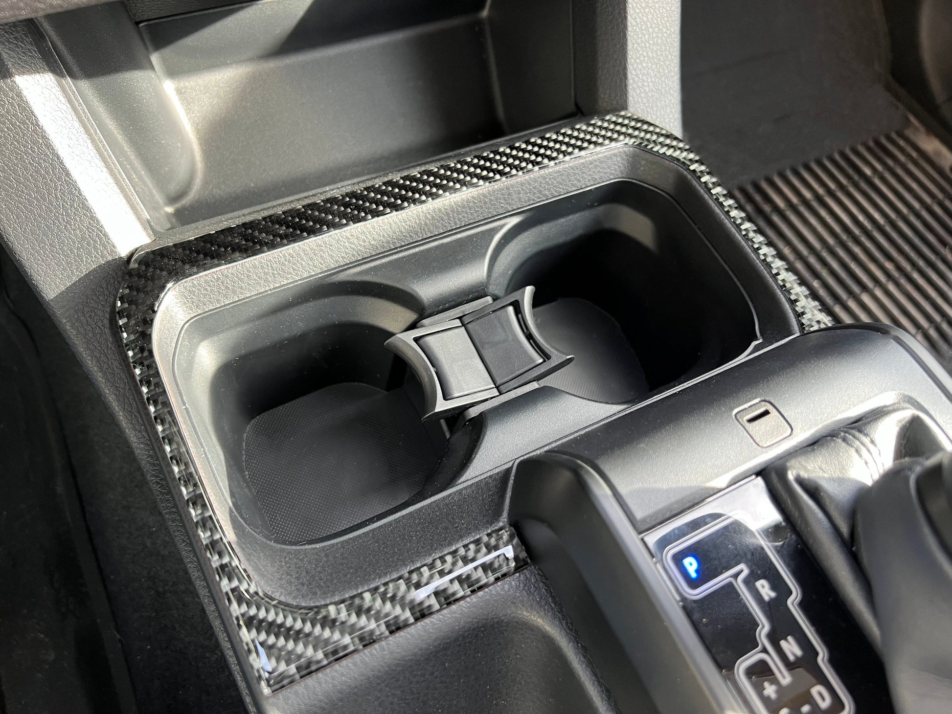 Center Console Cup Holder Accent Overlay Fits 2016-2023 Toyota Tacoma by Tufskinz.com