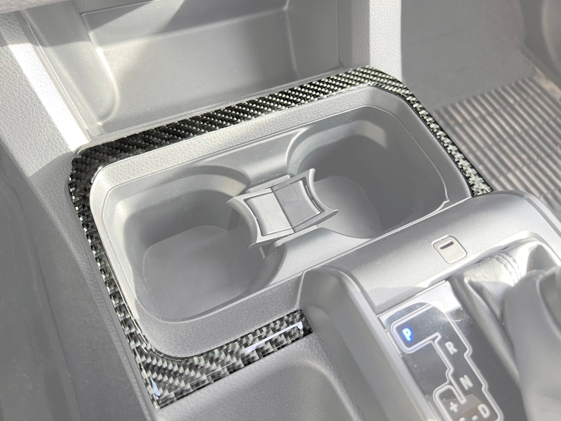 Center Console Cup Holder Accent Overlay Fits 2016-2023 Toyota Tacoma by Tufskinz.com