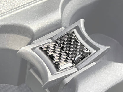 Center Console Cup Holder Divider Overlays Fits 2016-2023 Toyota Tacoma by Tufskinz.com