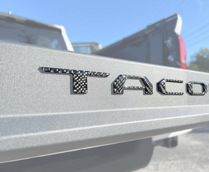 Bed Rail Tailgate Letter Overlays Fits 2024-2026 Toyota Tacoma by Tufskinz.com