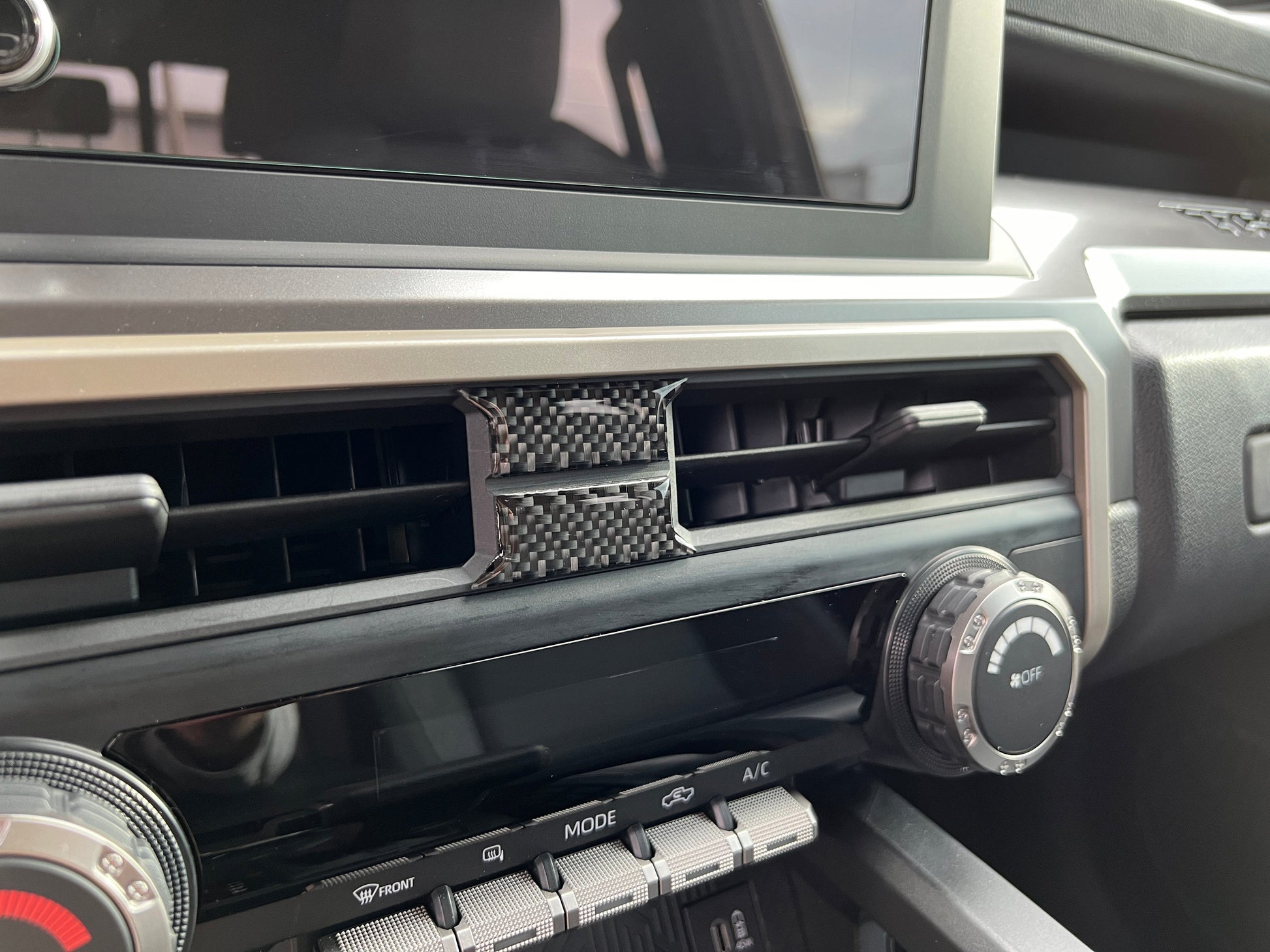 Middle A/C Vent Accent Trim Fits 2024-2024 Toyota Tacoma SR/SR5 by Tufskinz.com
