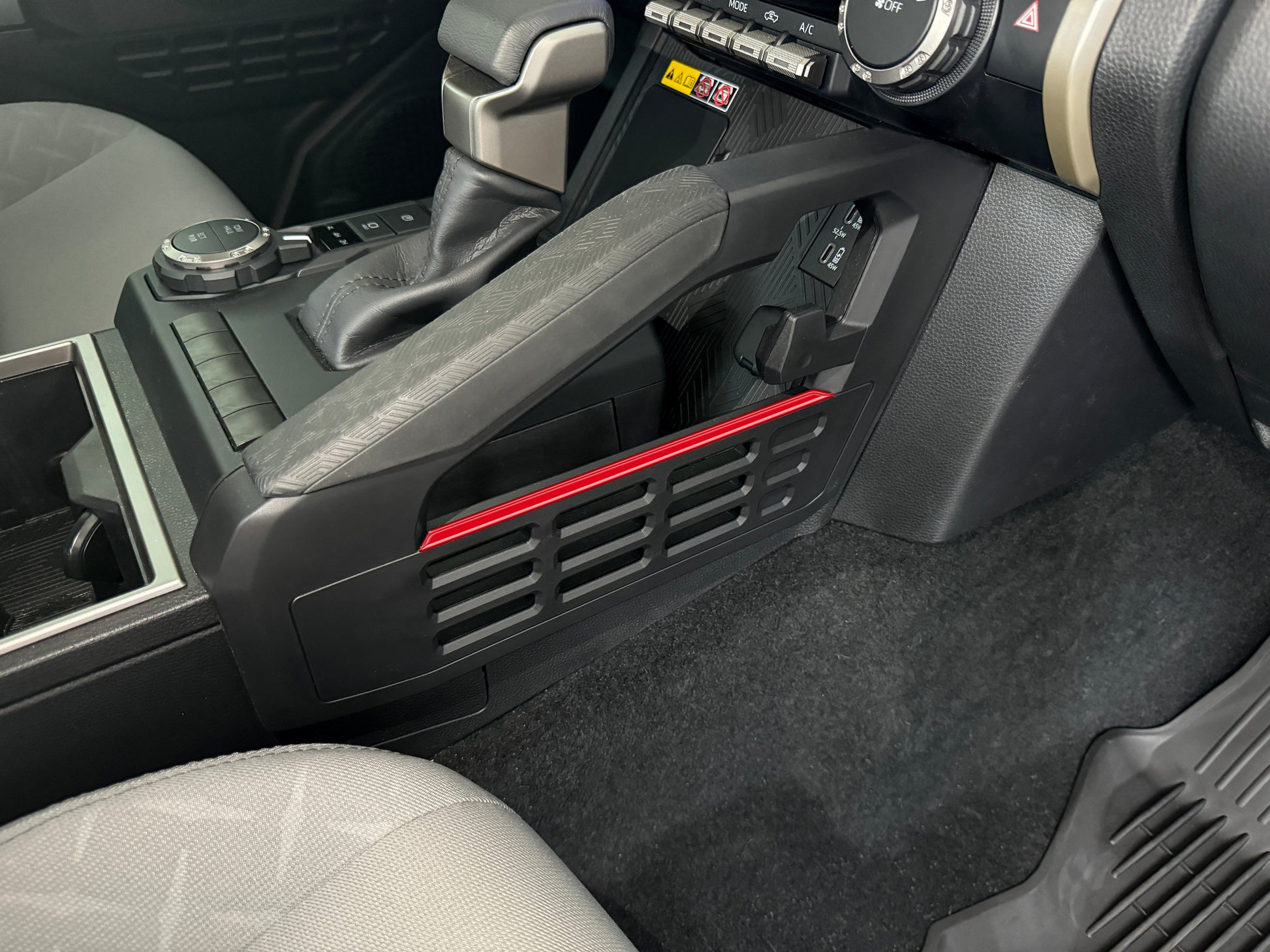 Center Storage Line Accent Trim Fits 2024-2026 Toyota Tacoma & 2025-2026 4Runner by Tufskinz.com