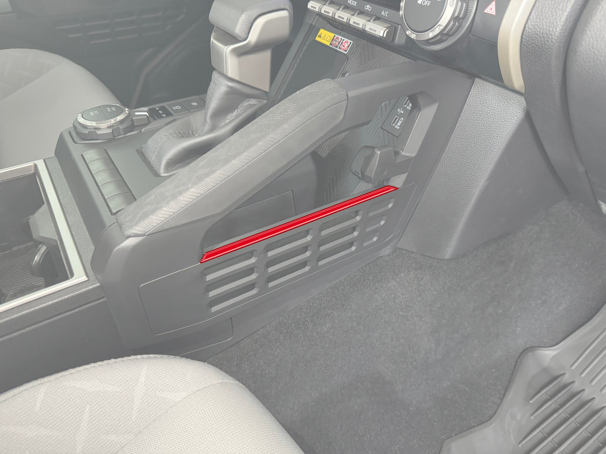 Center Storage Line Accent Trim Fits 2024-2026 Toyota Tacoma & 2025-2026 4Runner by Tufskinz.com