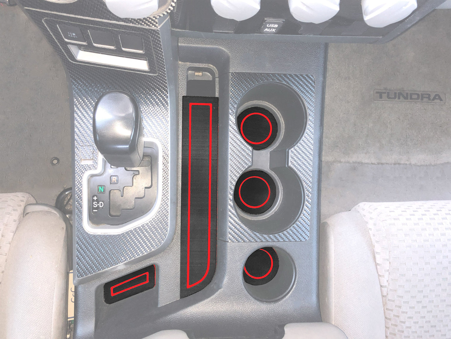 Bucket Seats Interior Cup Holder Foam Inserts Fits 2007-2013 Toyota Tundra by Tufskinz.com