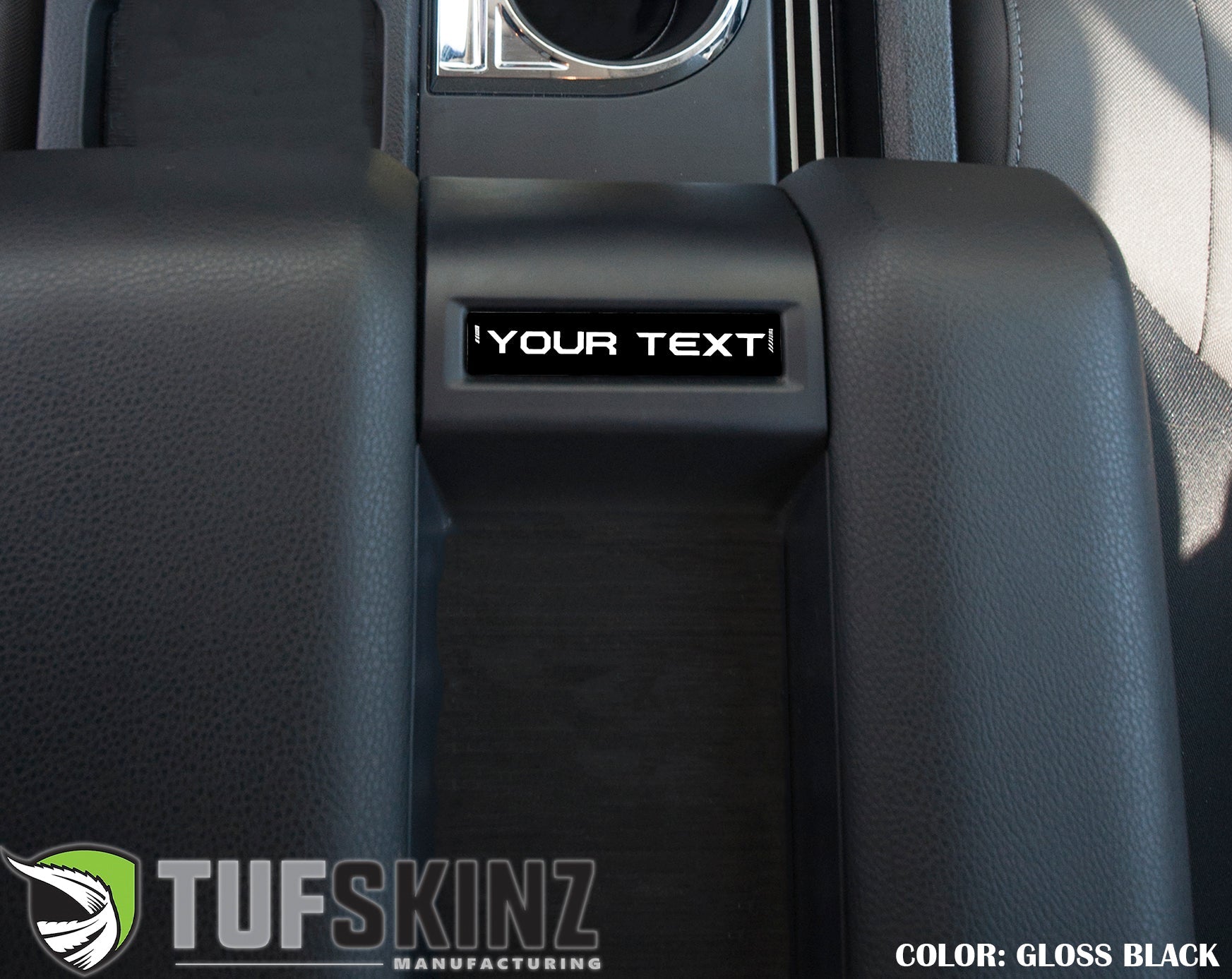 Center Console Badge-Custom Text - Fits 2014-2021 Toyota Tundra by Tufskinz.com