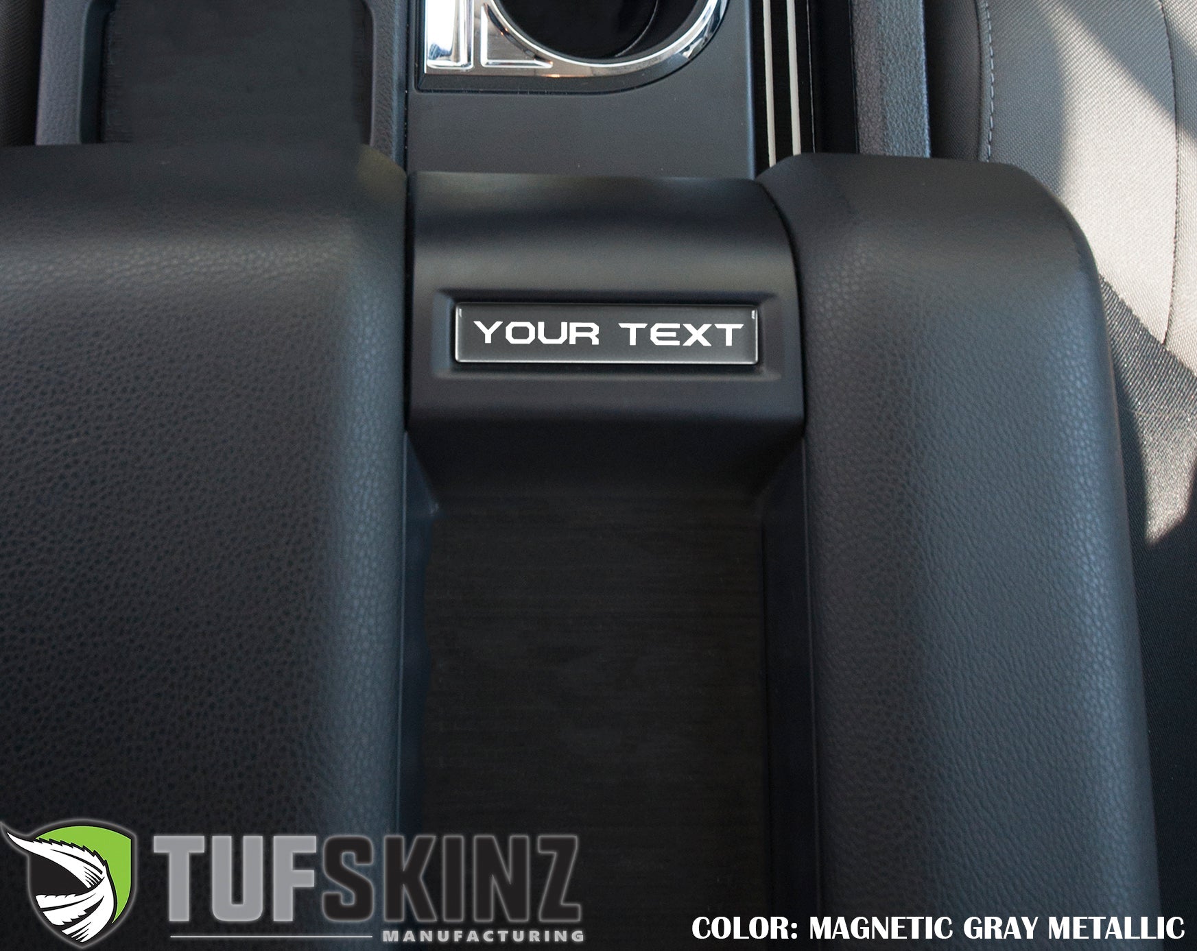 Center Console Badge-Custom Text - Fits 2014-2021 Toyota Tundra by Tufskinz.com