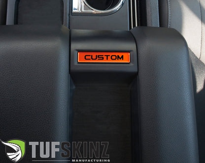 Center Console Badge-Custom Text - Fits 2014-2021 Toyota Tundra by Tufskinz.com