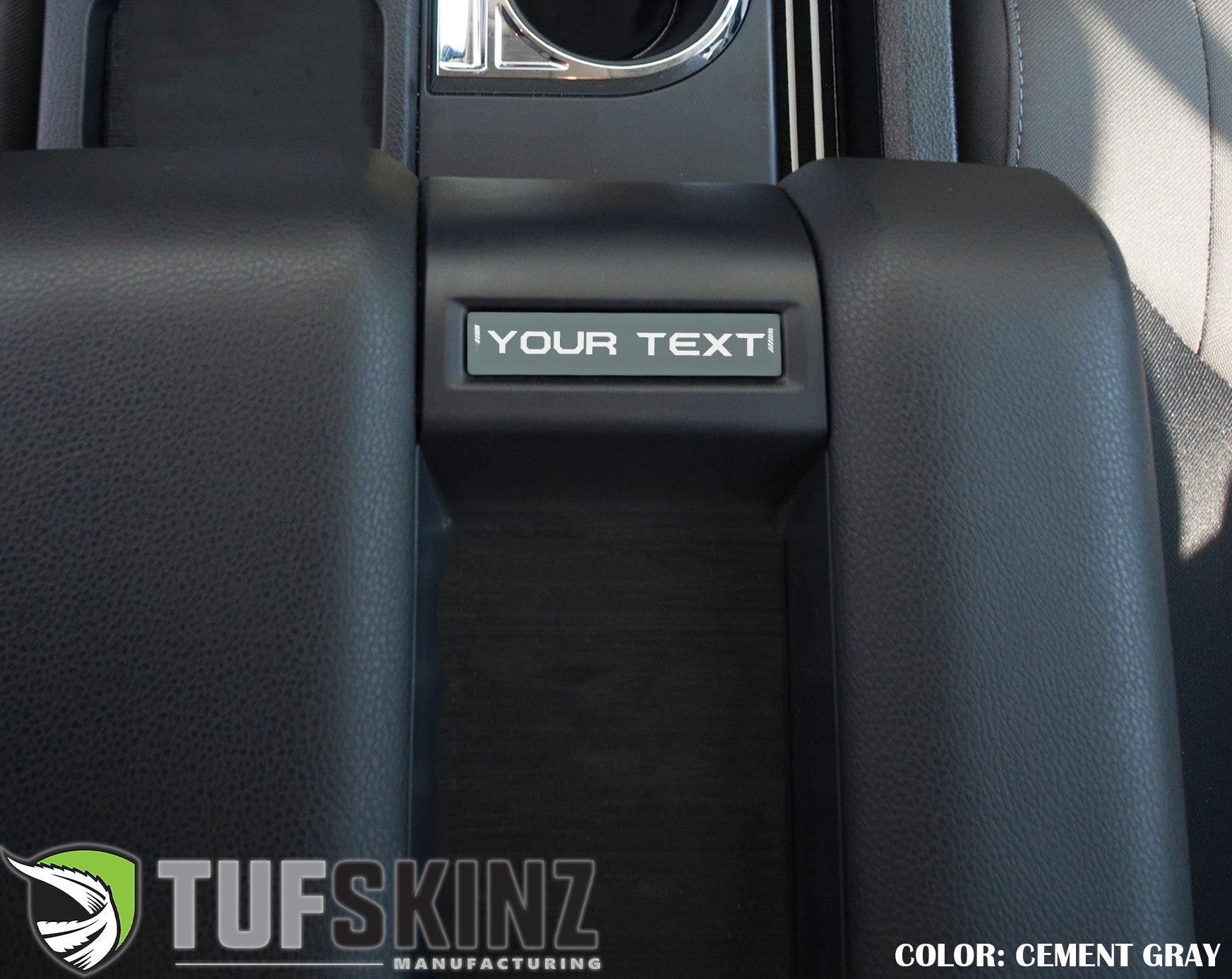 Center Console Badge-Custom Text - Fits 2014-2021 Toyota Tundra by Tufskinz.com