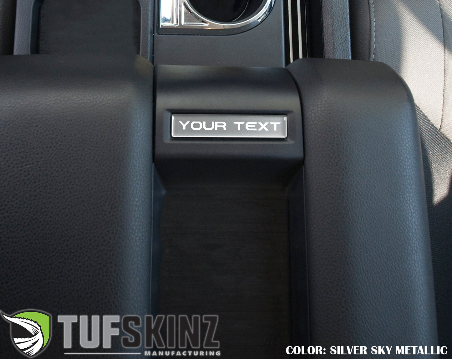 Center Console Badge-Custom Text - Fits 2014-2021 Toyota Tundra by Tufskinz.com