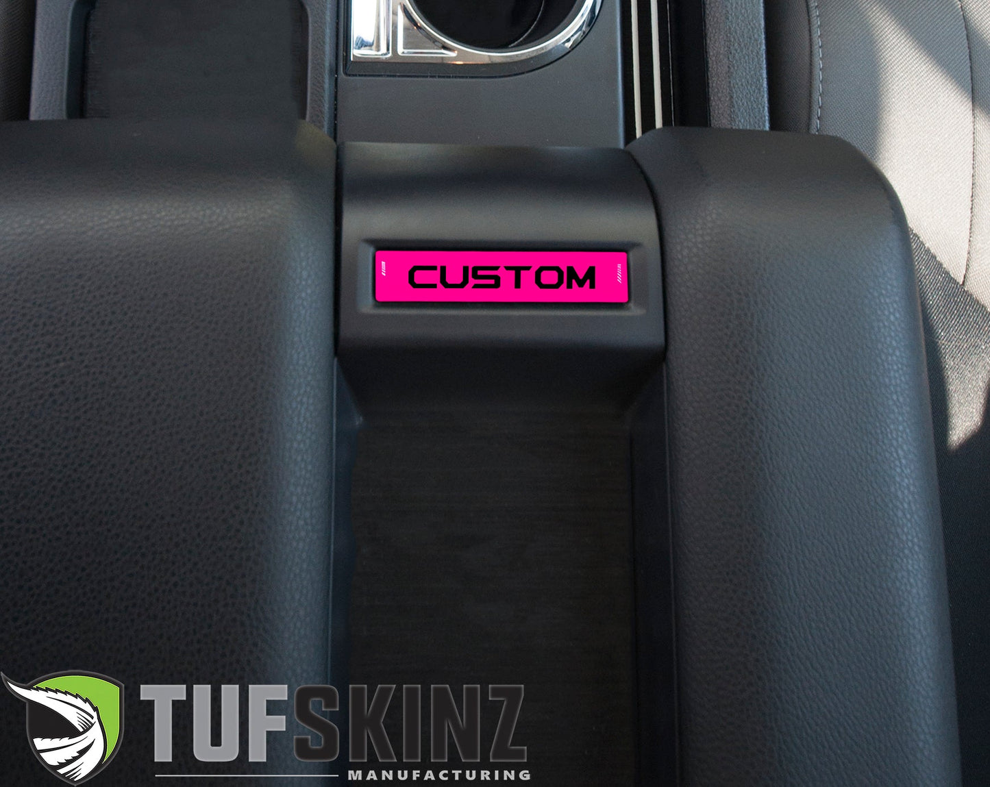 Center Console Badge-Custom Text - Fits 2014-2021 Toyota Tundra by Tufskinz.com