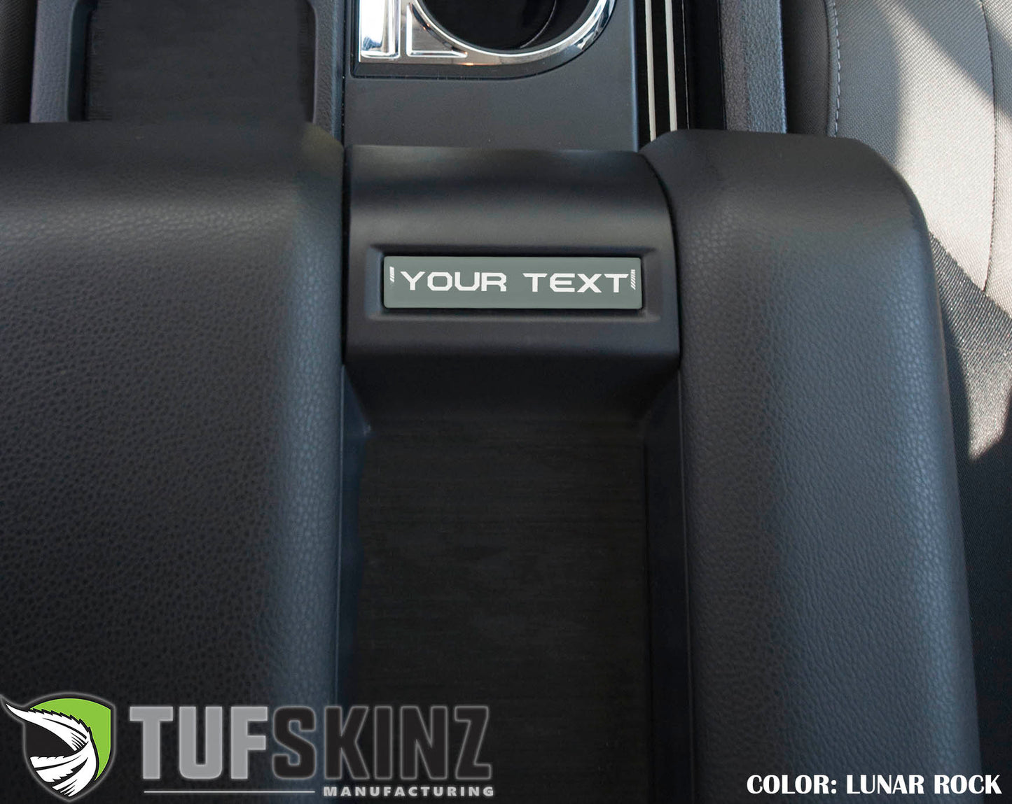 Center Console Badge-Custom Text - Fits 2014-2021 Toyota Tundra by Tufskinz.com