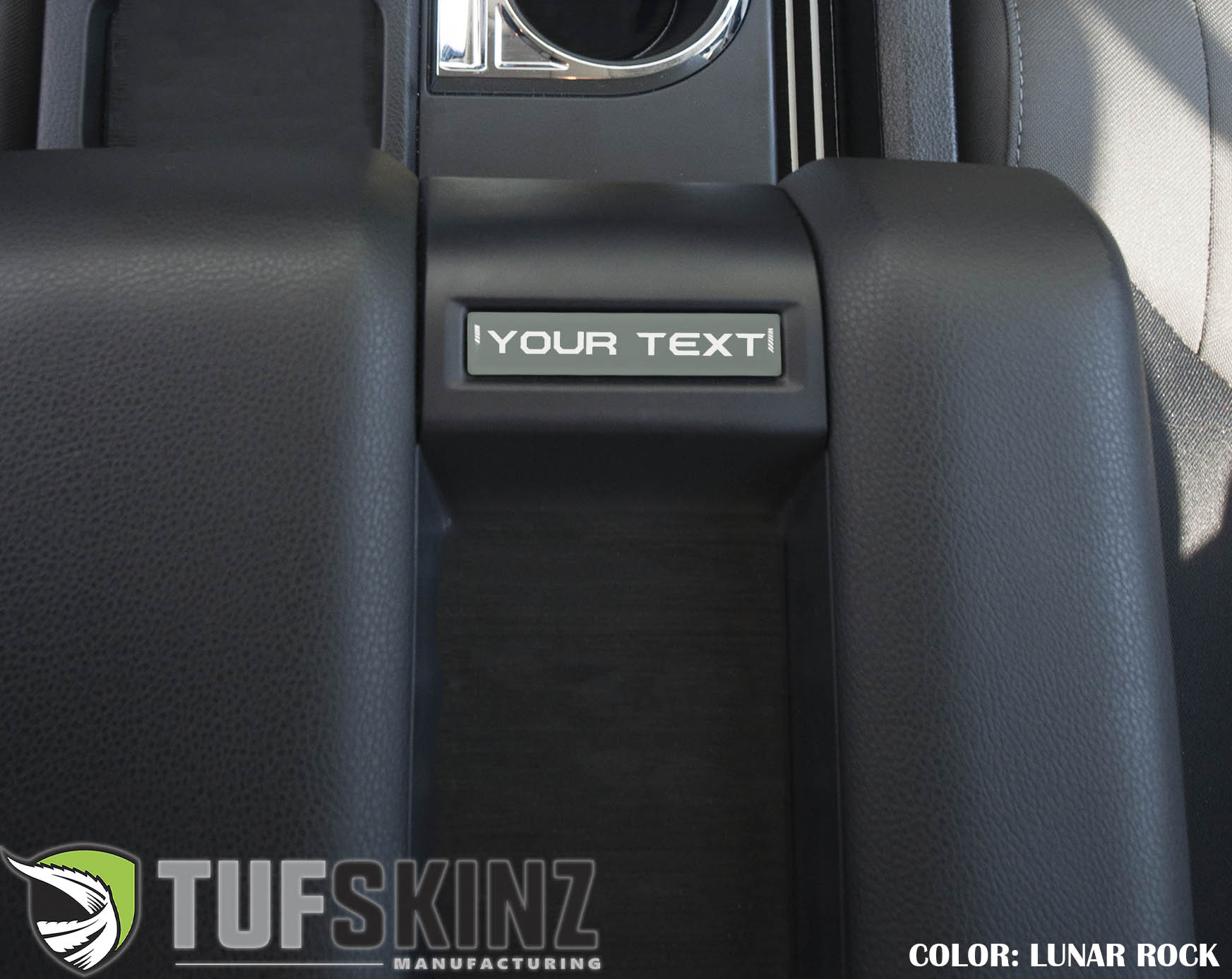 Center Console Badge-Custom Text - Fits 2014-2021 Toyota Tundra by Tufskinz.com
