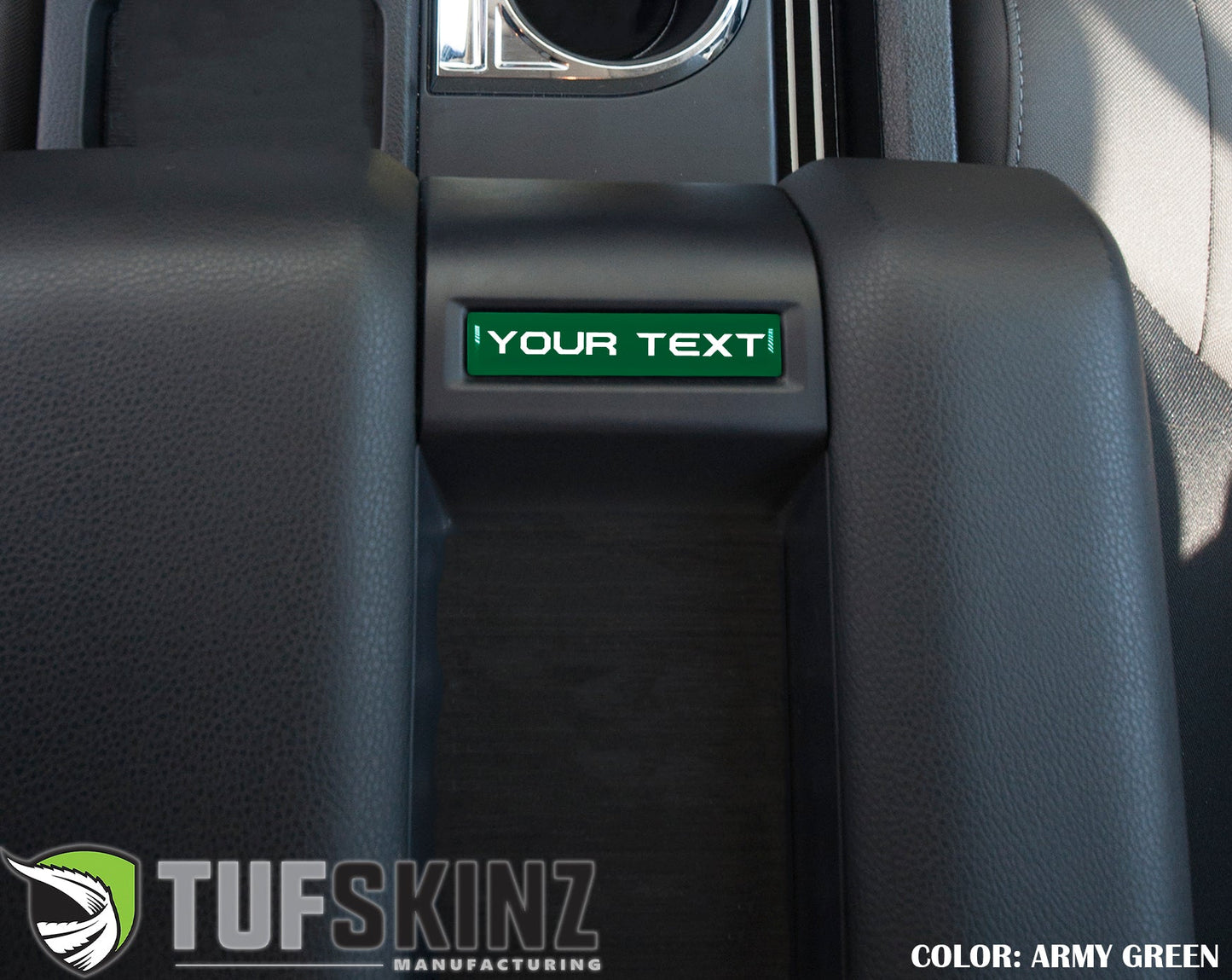 Center Console Badge-Custom Text - Fits 2014-2021 Toyota Tundra by Tufskinz.com