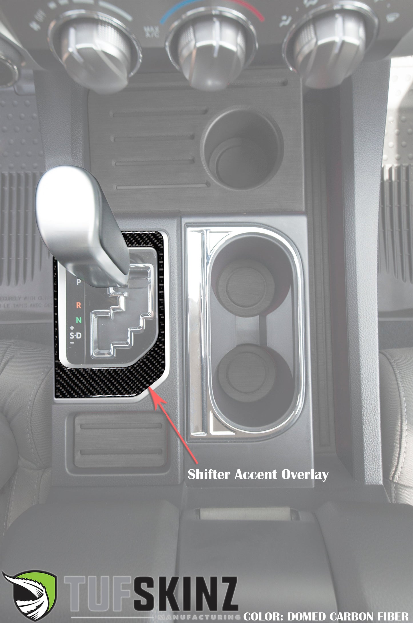 Center Console Shifter Accent Trim Fits 2014-2021 Toyota Tundra by Tufskinz.com