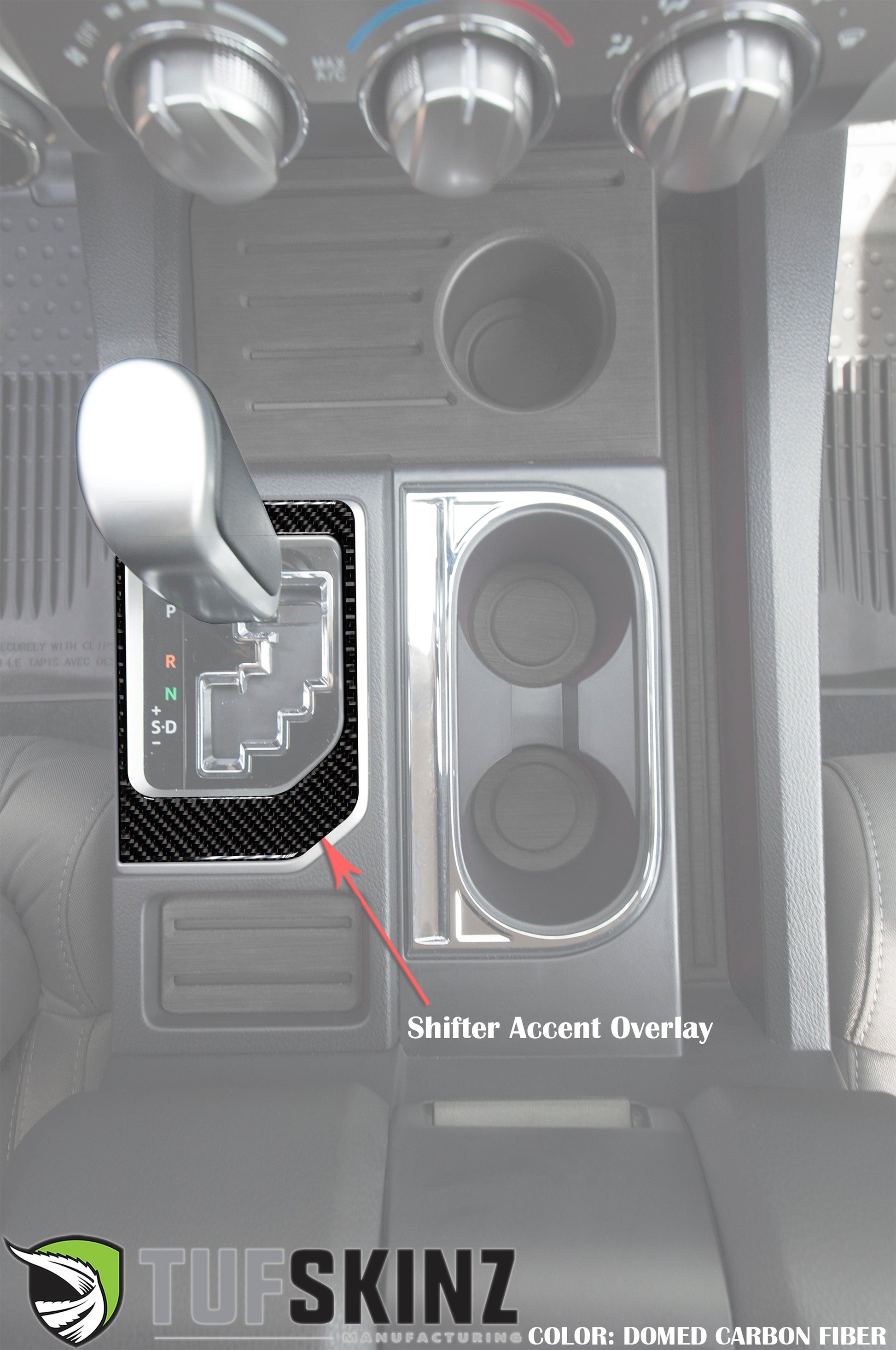 Center Console Shifter Accent Trim Fits 2014-2021 Toyota Tundra by Tufskinz.com