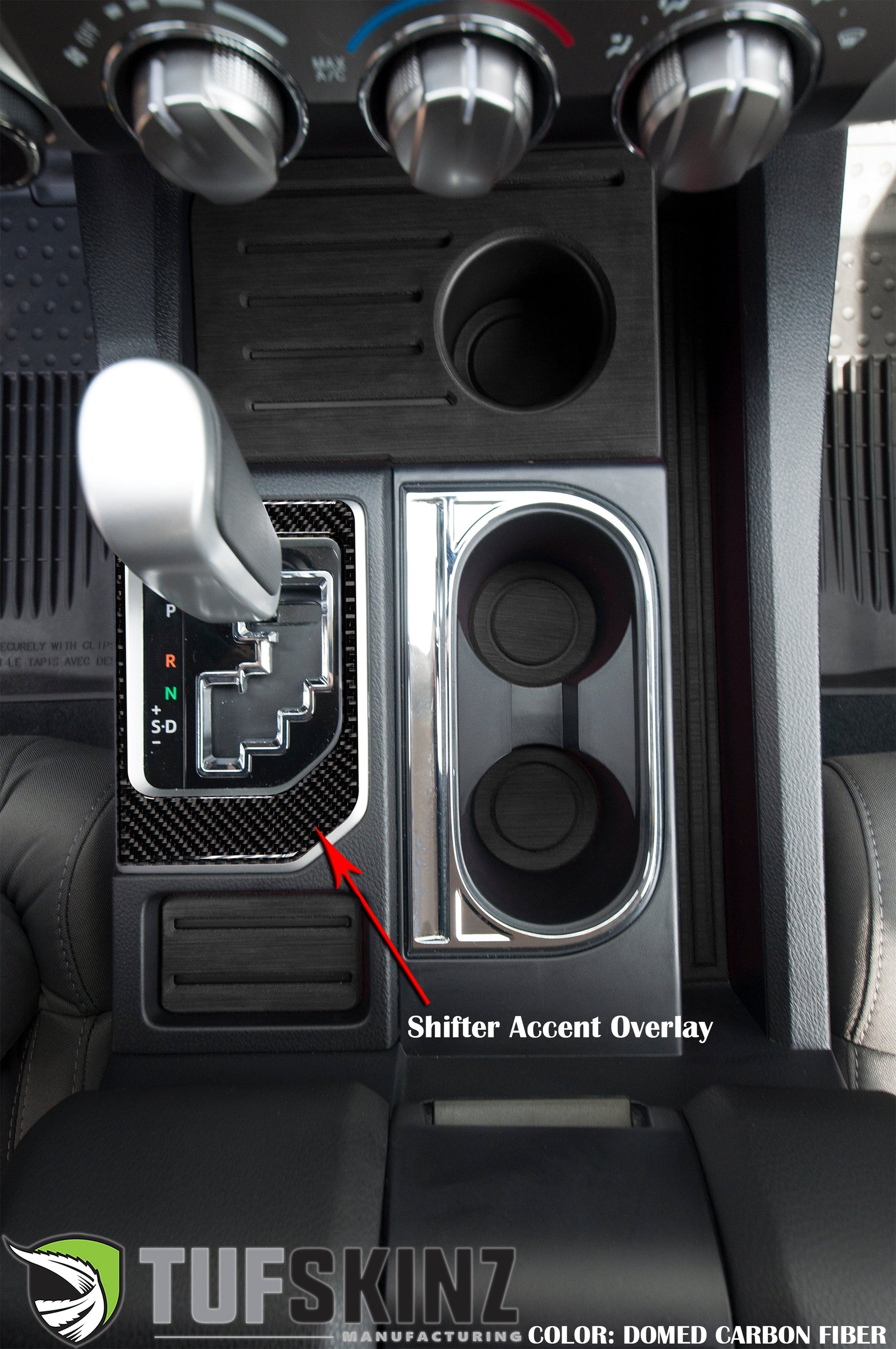 Center Console Shifter Accent Trim Fits 2014-2021 Toyota Tundra by Tufskinz.com