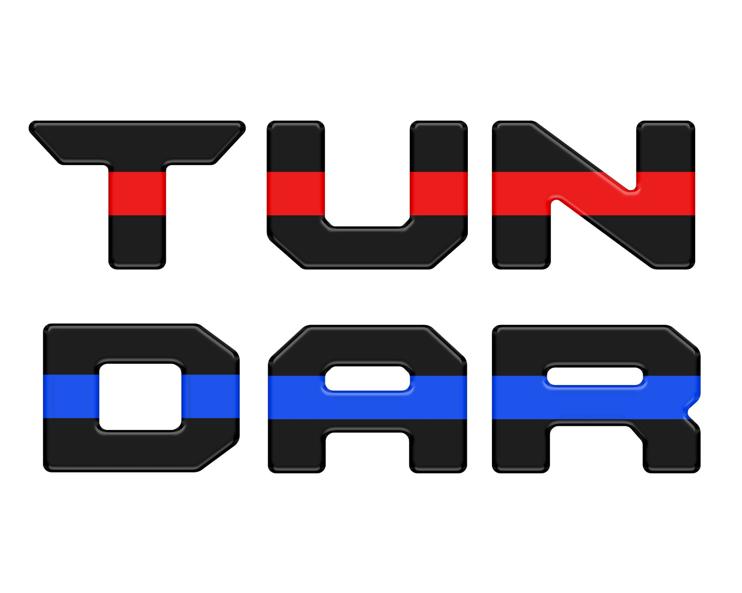 Bed Rail Tailgate Letter Overlays Fits 2022-2026 Toyota Tundra by Tufskinz.com