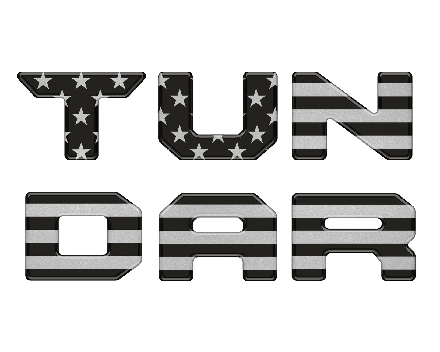 Bed Rail Tailgate Letter Overlays Fits 2022-2026 Toyota Tundra by Tufskinz.com