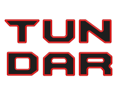 Bed Rail Tailgate Letter Overlays Fits 2022-2026 Toyota Tundra by Tufskinz.com