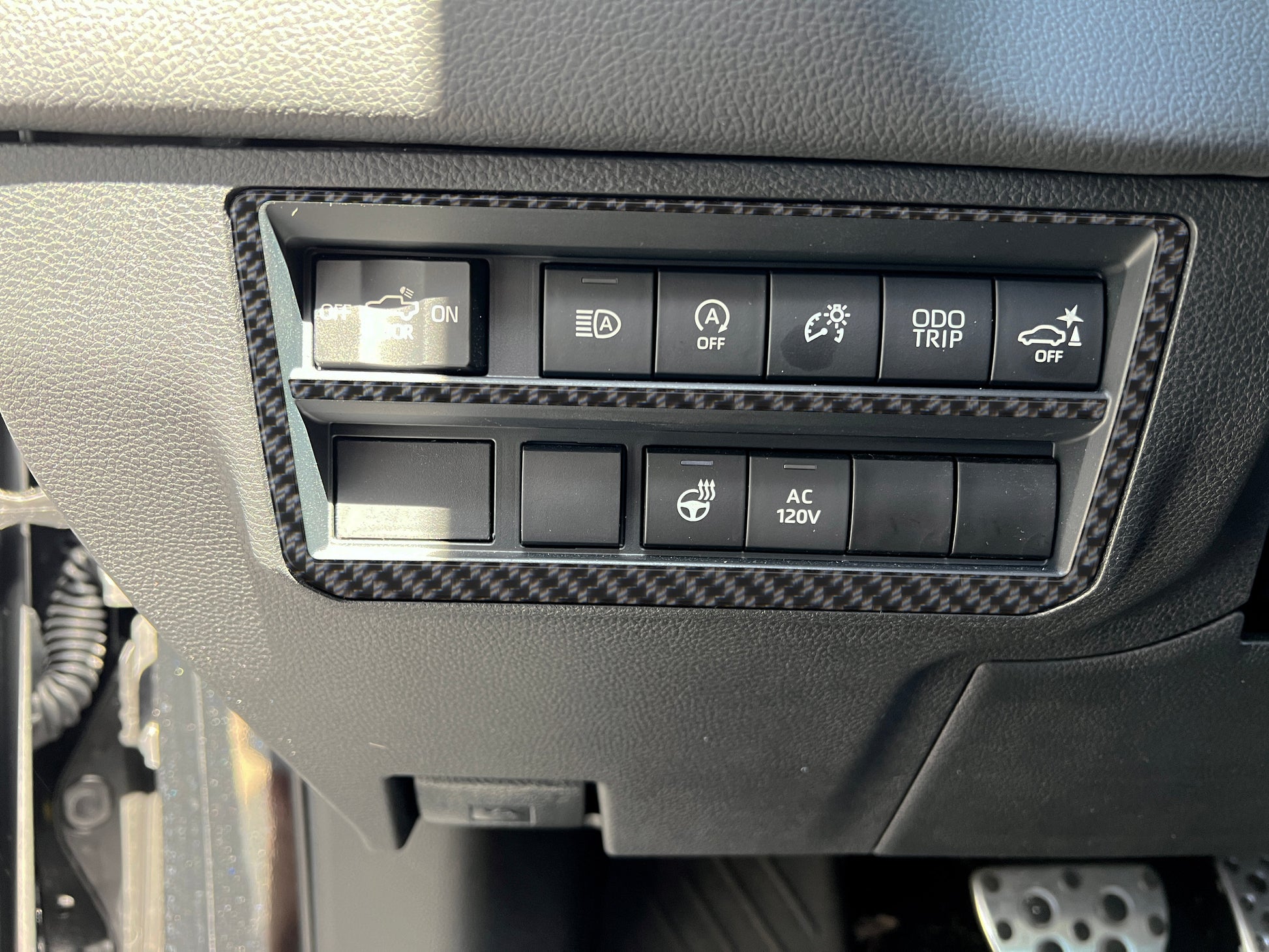 Dim Switch Panel Accent Overlays Fits 2022-2026 Toyota Tundra & 2023-2026 Toyota Sequoia by Tufskinz.com