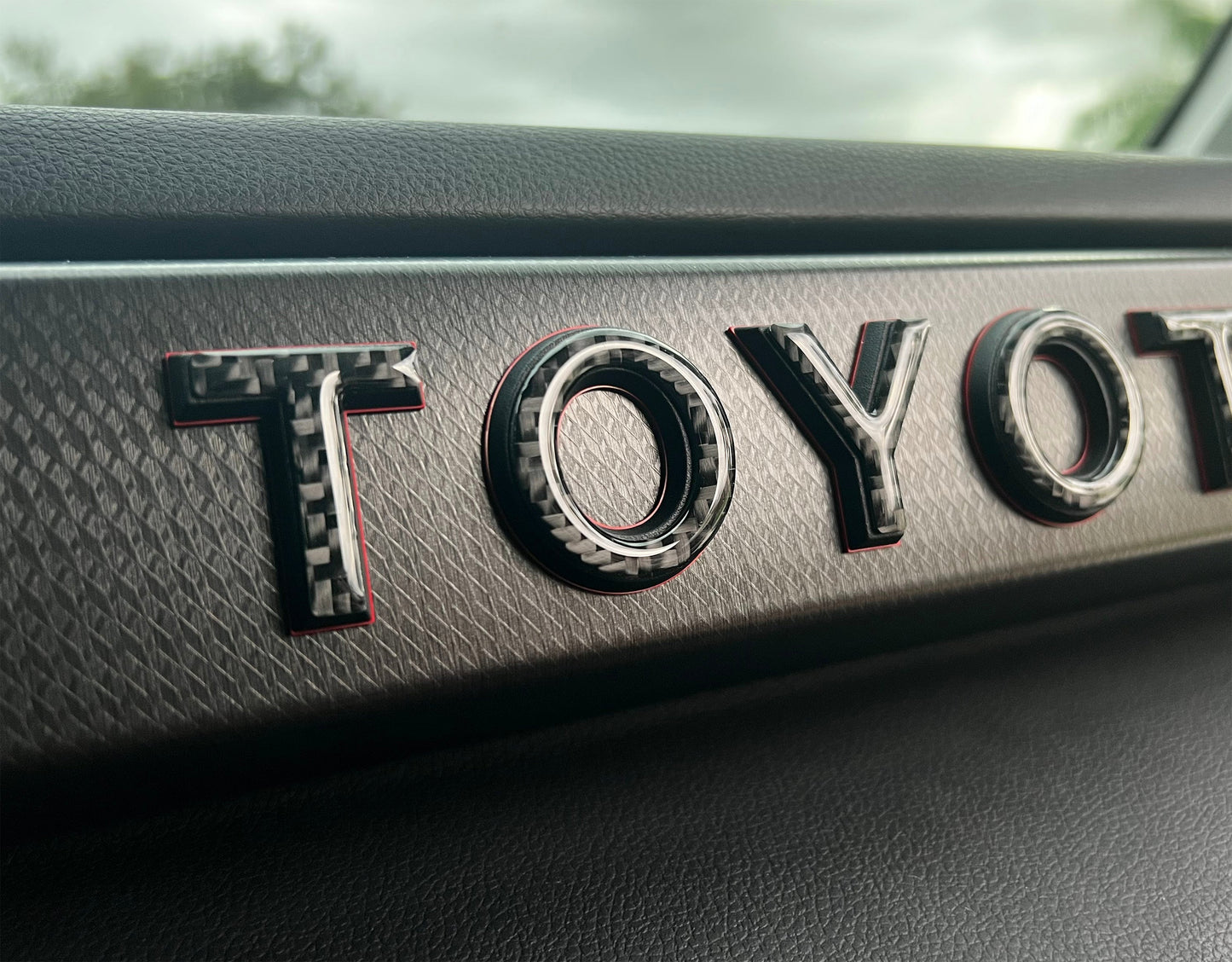 TRD Pro Glovebox Letter Overlays Fits 2022-2026 Toyota Tundra & 2023-2026 Toyota Sequoia by Tufskinz.com