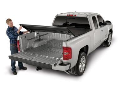 Soft Tri-Fold Non-Lock Black Vinyl W/Alum Rails Clamp Req W/Cargo Manage System by TrailFX