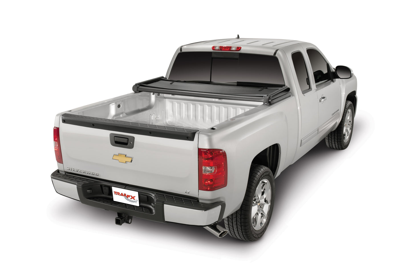 Soft Tri-Fold Non-Lockable Black Vinyl With Aluminum Rails by TrailFX