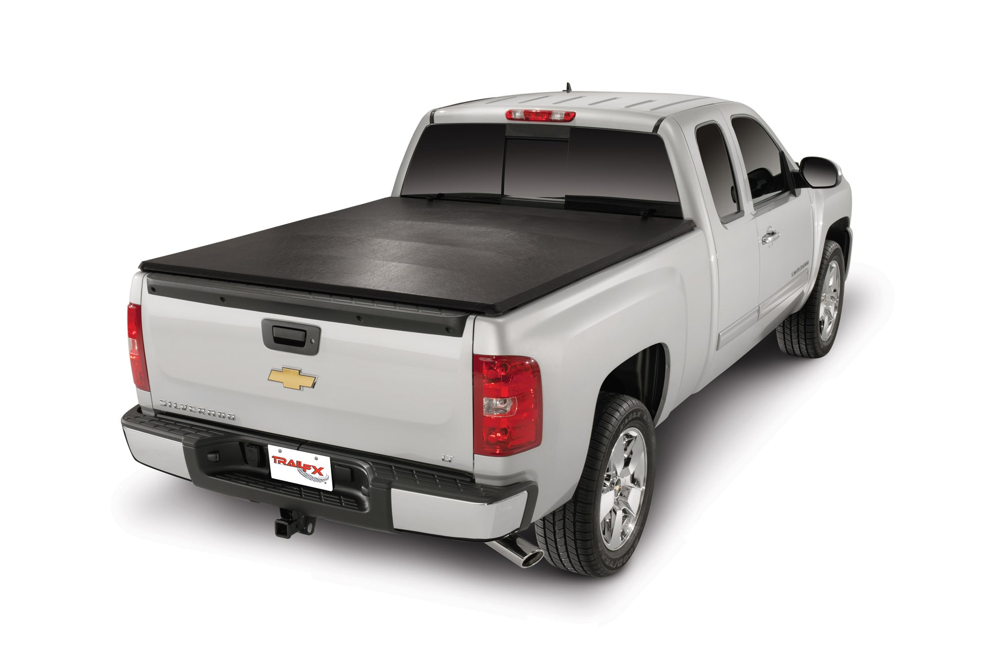 Soft Tri-Fold Non-Lockable Black Vinyl With Aluminum Rails by TrailFX