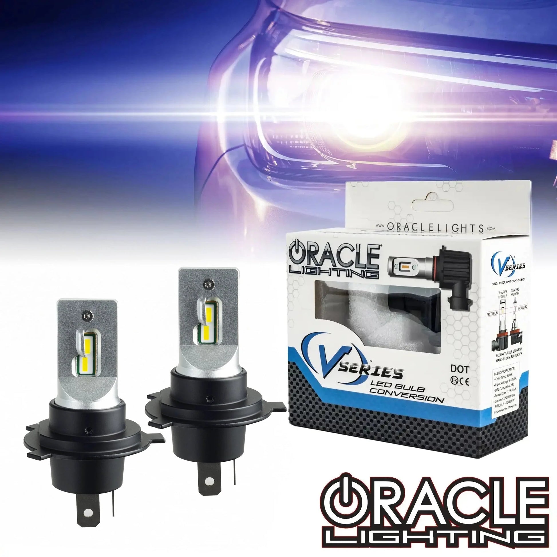 ORACLE Lighting H4 - VSeries LED Light Bulb Conversion Kit High/Low Beam (Projector) by ORACLE Lighting