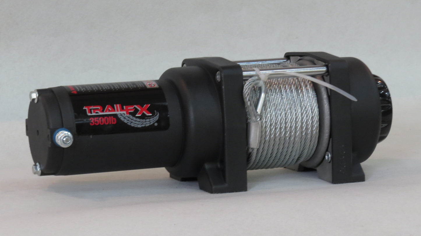 ATV/UTV Mounted 250A 3500 Lb Cap 3/16 x 50 Ft Steel Cable 4-Way Roller Fairlead by TrailFX