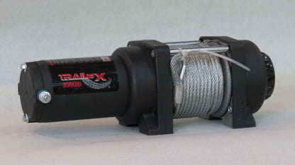 ATV/UTV Mounted 250A 3500 Lb Cap 3/16 x 50 Ft Steel Cable 4-Way Roller Fairlead by TrailFX